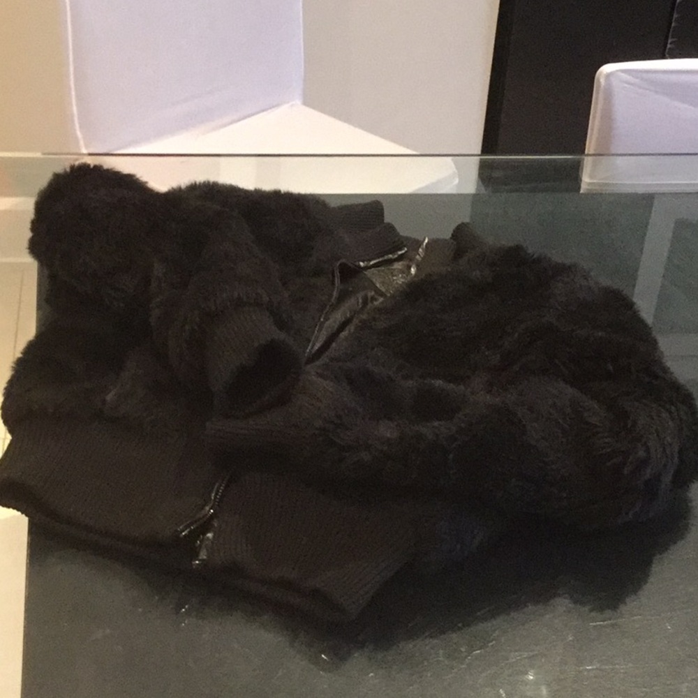 Girls black bomber jacket